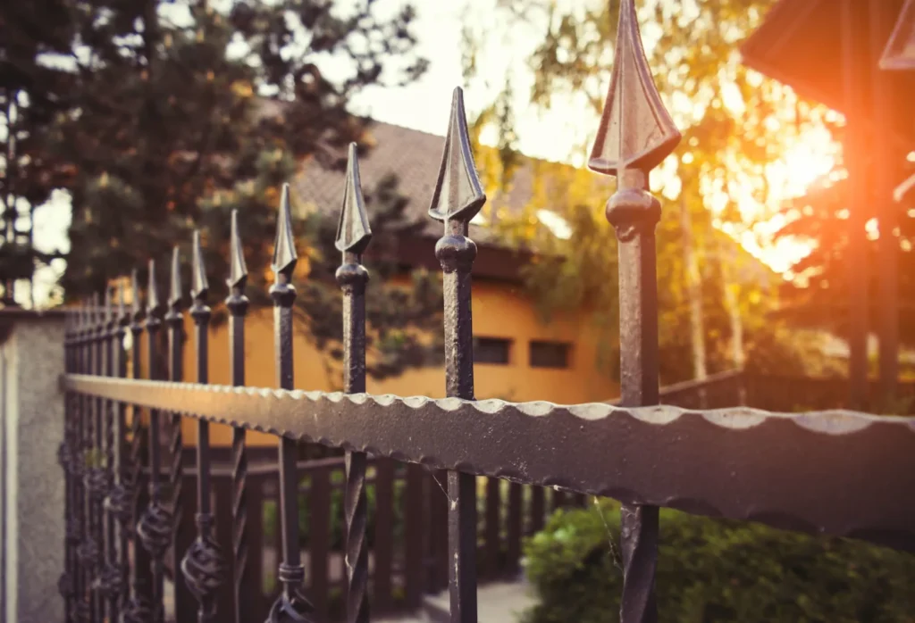 Image of a wrought iron fence