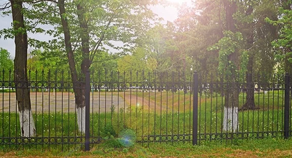 Image of a wrought iron fence
