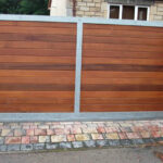 Automatic Gate - galvanised-with-cedar-infill