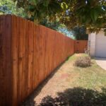 Vertical Cedar Fence Stained