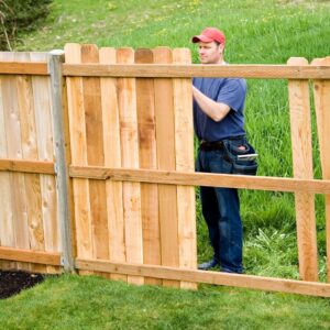 professional installation of wooden fence