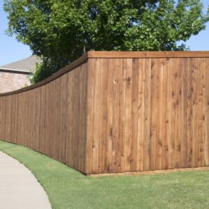 tall stained privacy fence