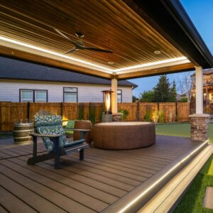 outdoor decking with lighting