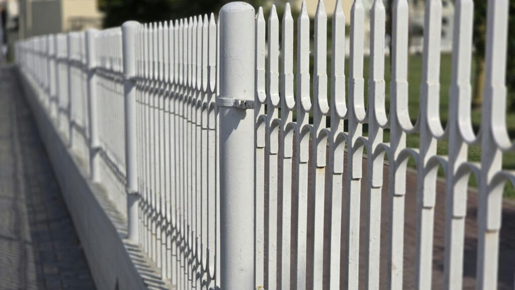 close up of white fence