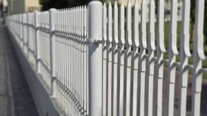 close up of white fence