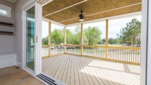 sliding doors opening to new deck